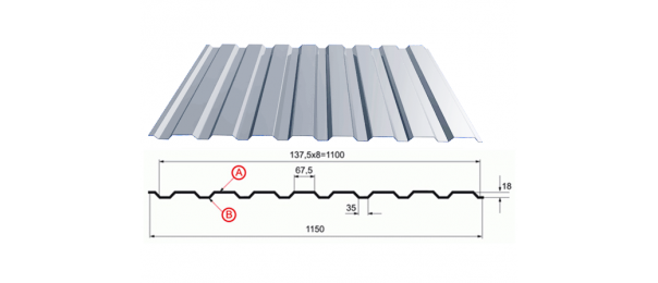 Профнастил оцинкованный С-20 1100x2500 купить недорого в Сосновке